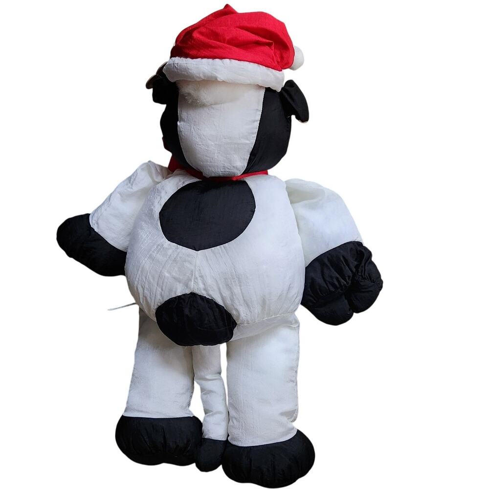 Vintage 90s Carlton Cards Heartwarmers Holiday Christmas Cow Plush • Giant 23” - Picture 4 of 11